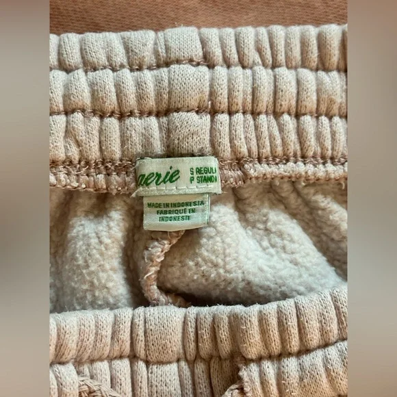 Sz S Aerie jogger sweatpants baby pink rose blush elastic waits pockets - Picture 6 of 8